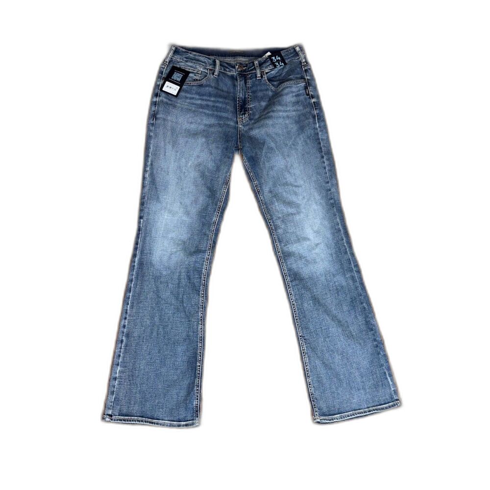 Silver Jeans Co Gordie Loose Fit S Scroll Denim Jeans 34W x 34L